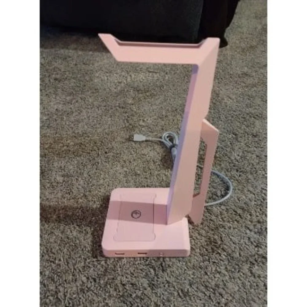 New RGB Gaming Headset Stand with 2 USB Ports, Game Headphone Mount for PC